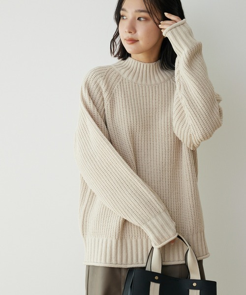 Green　Parks（グリーンパークス）の「モールヤーンモックネックプルオーバー（ニット/セーター・レディース・ブラック/ブルー/オフホワイト/イエロー/ピンク・FREE）」の2枚目の写真