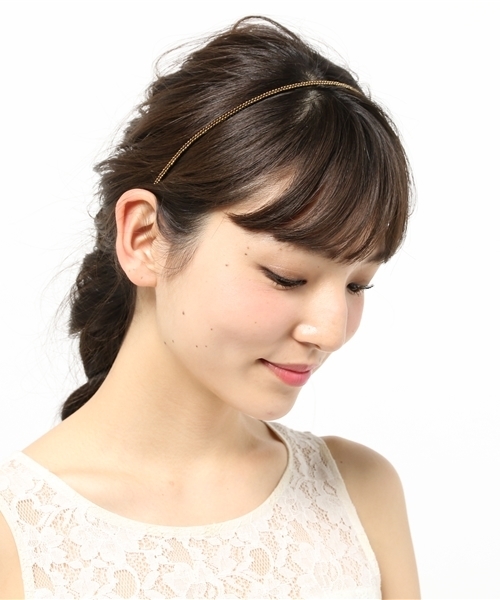 チャイハネ（チャイハネ）の「【チャイハネ】シンプルビーズカチューシャ（カチューシャ・レディース・ブラック/ゴールド/カーキ・FREE）」の2枚目の写真