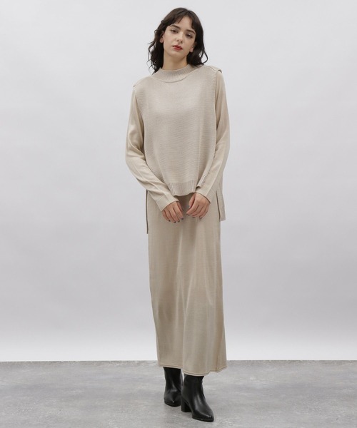 LAKOLE（ラコレ）の「ニットレイヤードワンピース【2点SET】 / 178249（ワンピース・レディース・サンドグレー/ブラック/グレー・SMALL/MEDIUM）」の15枚目の写真