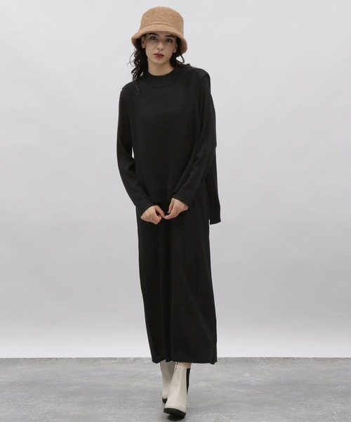 LAKOLE（ラコレ）の「ニットレイヤードワンピース【2点SET】 / 178249（ワンピース・レディース・サンドグレー/ブラック/グレー・SMALL/MEDIUM）」の9枚目の写真