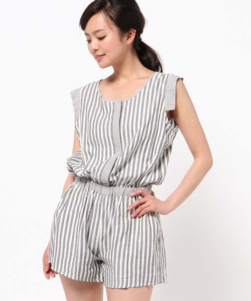 B:MING by BEAMS（ビーミングバイビームス）の「ビーミング by ビームス / ノースリサロペット（サロペット/オーバーオール・レディース・グレー/ブラック/ブルー・SMALL/MEDIUM）」の3枚目の写真