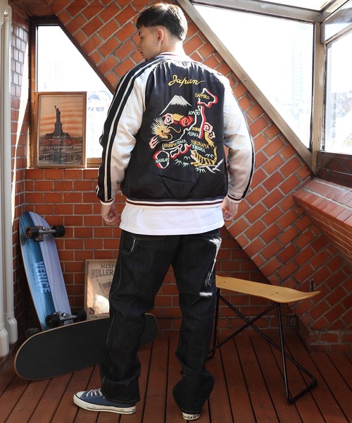 HOUSTON ブラック スカジャン X-LARGE HOUSTON（ヒューストン）の「HOUSTON スカジャン（U.S.A.F.5