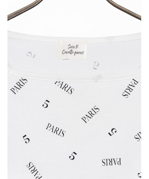 Soir,5 COCOTTE PARIS（ソワールイブニングココットパリ）の「シアー総柄ロゴトップス（Tシャツ/カットソー・レディース・ホワイト/ブラック・FREE）」の18枚目の写真