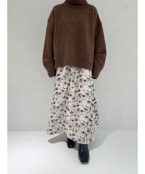 JUMELLE(ジュメロ)の「【オールシーズン,低身長~高身長】花柄フレアスカート(スカート・レディース・アイボリー・FREE)」の4枚目の写真