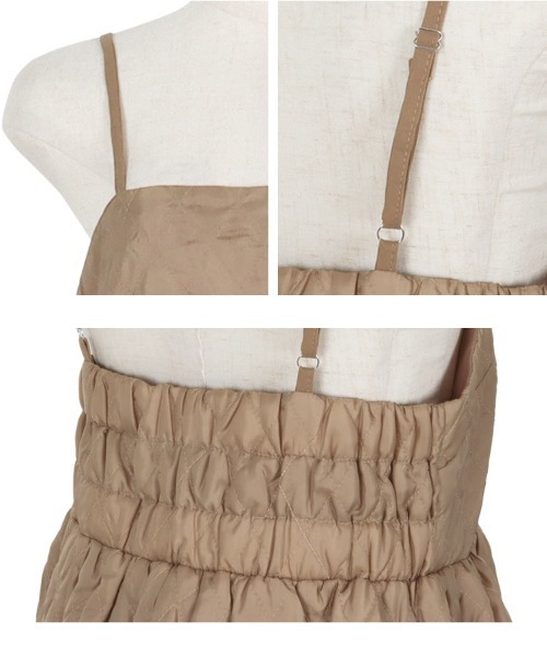 KOBE LETTUCE（コウベレタス）の「キルティングキャミワンピース（ワンピース・レディース・キャメル/ブラック/カーキ・FREE）」の9枚目の写真