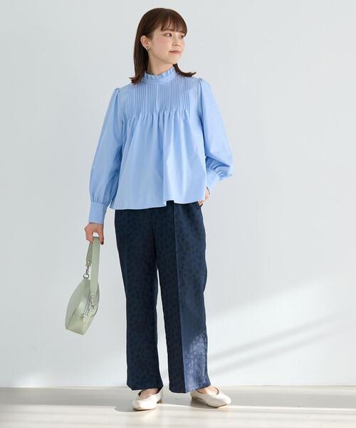 blue in green✨日本製リネン100％ シャツワンピース ブラック 未使用近ビアズリー カラーレスシャツワンピースブラック定価
