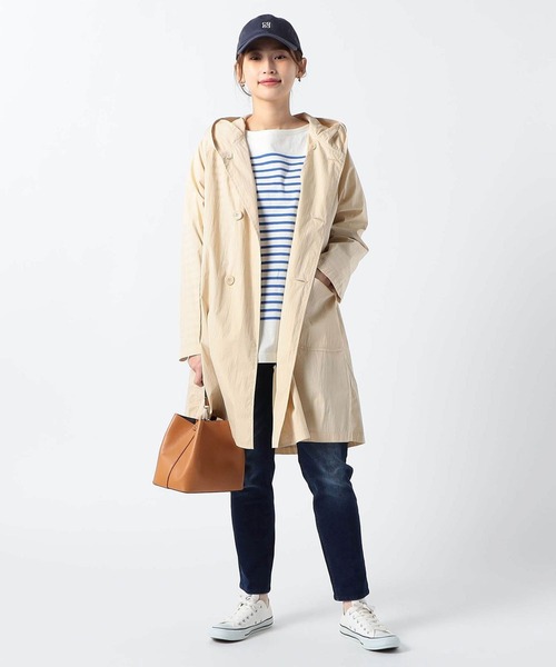 Grand PARK（グランドパーク）の「パネル切替　バスクボーダーロンT（Tシャツ/カットソー・レディース・レッド/ブルー/ブラック・FREE）」の4枚目の写真