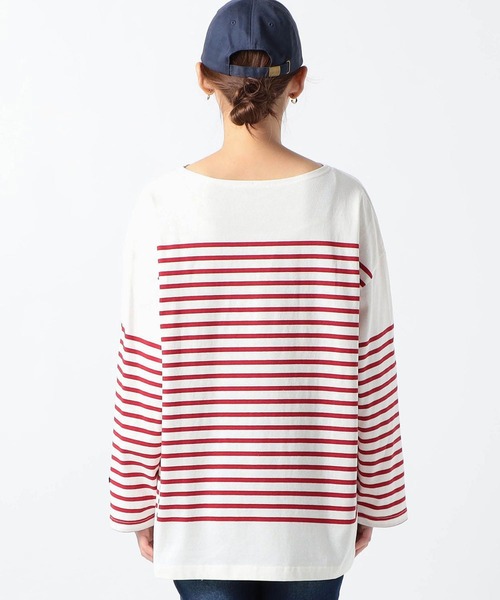 Grand PARK（グランドパーク）の「パネル切替　バスクボーダーロンT（Tシャツ/カットソー・レディース・レッド/ブルー/ブラック・FREE）」の12枚目の写真