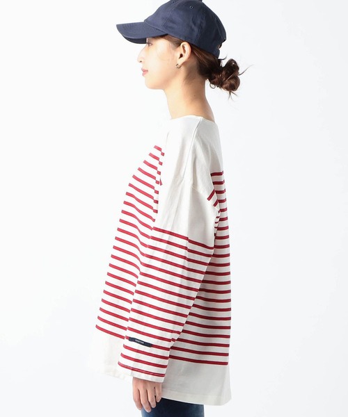 Grand PARK（グランドパーク）の「パネル切替　バスクボーダーロンT（Tシャツ/カットソー・レディース・レッド/ブルー/ブラック・FREE）」の11枚目の写真