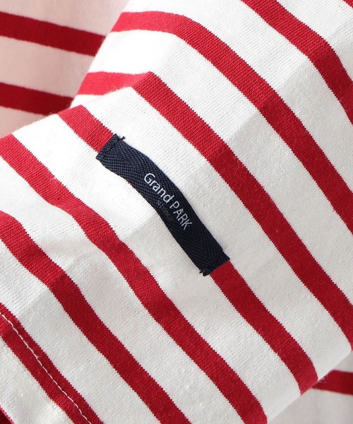 Grand PARK（グランドパーク）の「パネル切替　バスクボーダーロンT（Tシャツ/カットソー・レディース・レッド/ブルー/ブラック・FREE）」の9枚目の写真