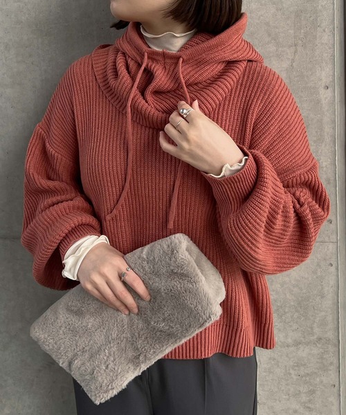 KOBE LETTUCE（コウベレタス）の「バラクラバ×トップスセット（その他トップス・レディース・コーラル/チャコール/アイボリー/ライトブルー・FREE）」の4枚目の写真