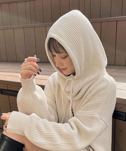 KOBE LETTUCE（コウベレタス）の「バラクラバ×トップスセット（その他トップス・レディース・コーラル/チャコール/アイボリー/ライトブルー・FREE）」の10枚目の写真