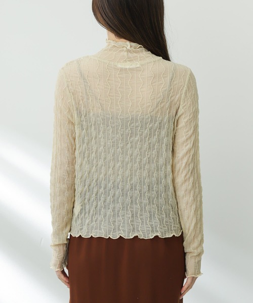 SENSE OF PLACE by URBAN RESEARCH（センスオブプレイスバイアーバンリサーチ）の「ウェーブパターンハイネックシアートップ（Tシャツ/カットソー・レディース・ブラック/ベージュ/オフホワイト・ONE）」の19枚目の写真