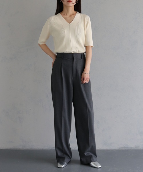 cheriella（シェリエラ）の「【cheriella】WEB限定 ベーシックサマーニット１（ニット/セーター・レディース・アイボリー/ブラック/ホワイト×ブラック/カーキ/ブラウン/チャコールグレー/ブルーグリーン/テラコッタ・M）」の17枚目の写真