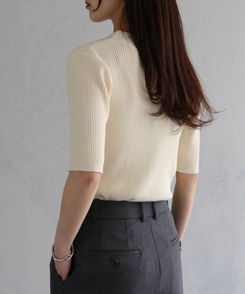 cheriella（シェリエラ）の「【cheriella】WEB限定 ベーシックサマーニット１（ニット/セーター・レディース・アイボリー/ブラック/ホワイト×ブラック/カーキ/ブラウン/チャコールグレー/ブルーグリーン/テラコッタ・M）」の16枚目の写真