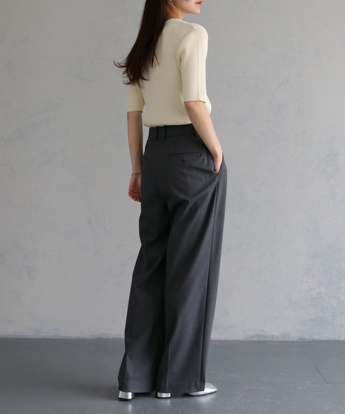 cheriella（シェリエラ）の「【cheriella】WEB限定 ベーシックサマーニット１（ニット/セーター・レディース・アイボリー/ブラック/ホワイト×ブラック/カーキ/ブラウン/チャコールグレー/ブルーグリーン/テラコッタ・M）」の19枚目の写真