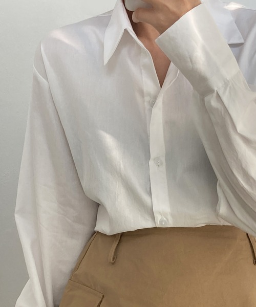 fd style（エフディ スタイル）の「コットンショートクロップシャツ（シャツ/ブラウス・レディース・LT.Blue/Yellow/Purple/DK.GRY/White/Kelly・FREE）」の2枚目の写真