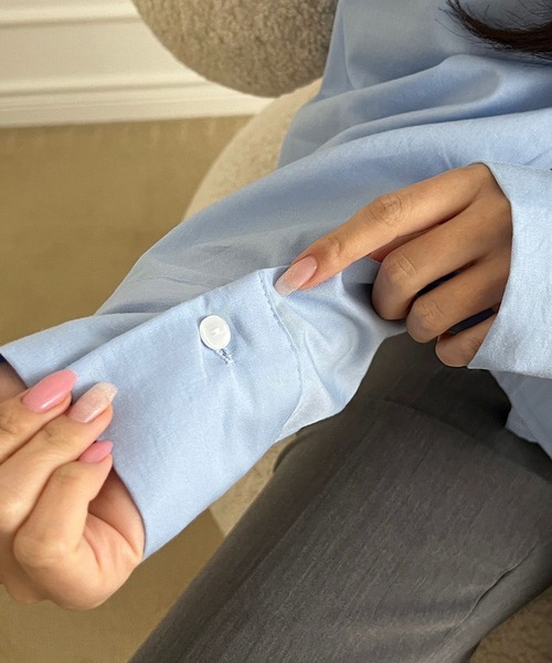 fd style（エフディ スタイル）の「コットンショートクロップシャツ（シャツ/ブラウス・レディース・LT.Blue/Yellow/Purple/DK.GRY/White/Kelly・FREE）」の13枚目の写真