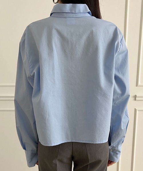 fd style（エフディ スタイル）の「コットンショートクロップシャツ（シャツ/ブラウス・レディース・LT.Blue/Yellow/Purple/DK.GRY/White/Kelly・FREE）」の15枚目の写真