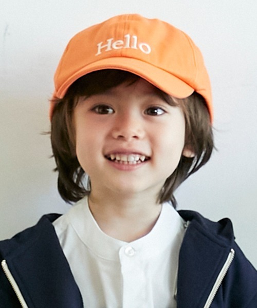 petit main(プティマイン)の「ロゴ刺しゅうキャップ(キャップ・キッズ・グリーン/オレンジ/アイボリー・50cm/52cm/54cm)」の1枚目の写真