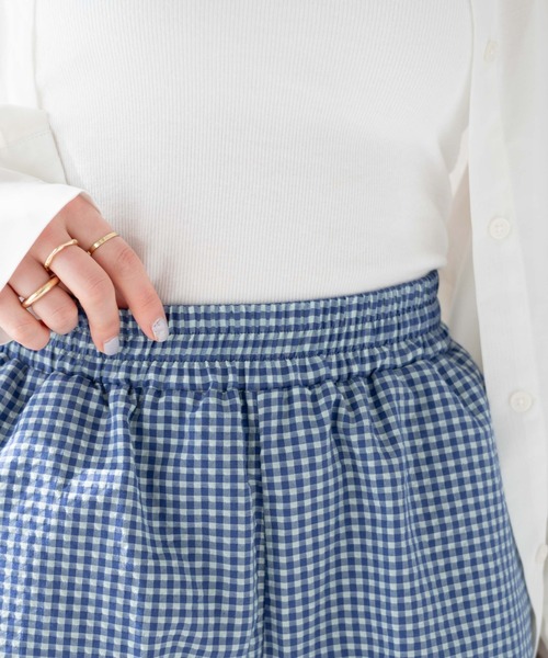 WEGO（ウィゴー）の「WEGO/【セットアップ対応】ポコポコチェックイージーショートパンツ（スラックス・レディース・ブルー系その他2/ブラック系その他2・FREE）」の18枚目の写真