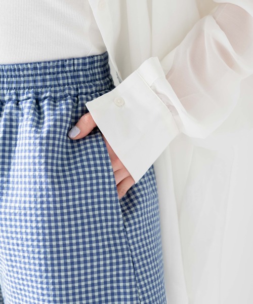 WEGO（ウィゴー）の「WEGO/【セットアップ対応】ポコポコチェックイージーショートパンツ（スラックス・レディース・ブルー系その他2/ブラック系その他2・FREE）」の19枚目の写真