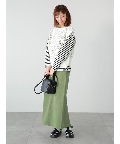 Lugnoncure（ルノンキュール）の「バスクボーダーTシャツ（Tシャツ/カットソー・レディース・ブルー/オフホワイト/ブラック/イエロー・ﾌﾘ-）」の18枚目の写真