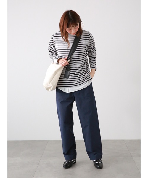 Lugnoncure（ルノンキュール）の「バスクボーダーTシャツ（Tシャツ/カットソー・レディース・ブルー/オフホワイト/ブラック/イエロー・ﾌﾘ-）」の7枚目の写真