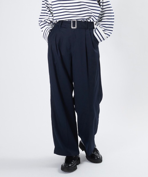 ONCILY（オンシェリー）の「【SET UP可能】BELTED STRAIGHT PANTS / ベルテッドストレートパンツ（その他パンツ・メンズ・カーキ/ダークブラウン/ネイビー・MEDIUM/SMALL/LARGE）」の3枚目の写真
