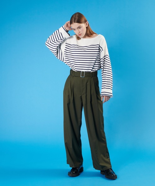ONCILY（オンシェリー）の「【SET UP可能】BELTED STRAIGHT PANTS / ベルテッドストレートパンツ（その他パンツ・メンズ・カーキ/ダークブラウン/ネイビー・MEDIUM/SMALL/LARGE）」の5枚目の写真