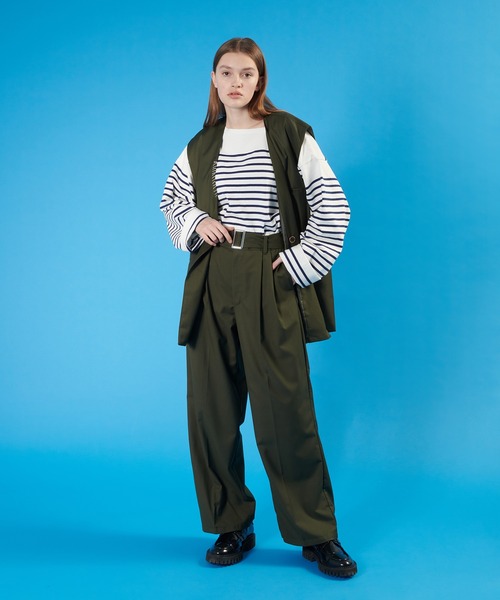 ONCILY（オンシェリー）の「【SET UP可能】BELTED STRAIGHT PANTS / ベルテッドストレートパンツ（その他パンツ・メンズ・カーキ/ダークブラウン/ネイビー・MEDIUM/SMALL/LARGE）」の9枚目の写真