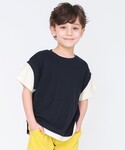 BRANSHES(ブランシェス)の重ね着風鹿の子半袖Tシャツ