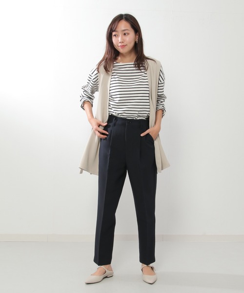 ikka(イッカ)の「ノーカラーサイドスリットジレ(ベスト・レディース・ブラック/ベージュ・S/M/L)」の7枚目の写真