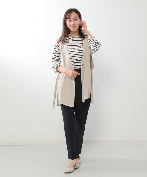 ikka(イッカ)の「ノーカラーサイドスリットジレ(ベスト・レディース・ブラック/ベージュ・S/M/L)」の8枚目の写真