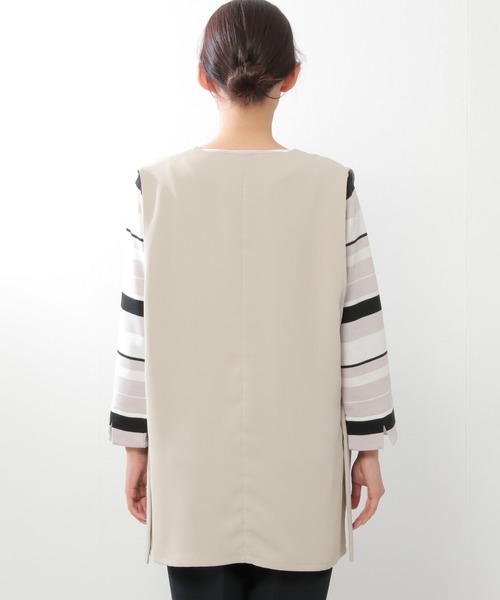 ikka(イッカ)の「ノーカラーサイドスリットジレ(ベスト・レディース・ブラック/ベージュ・S/M/L)」の13枚目の写真