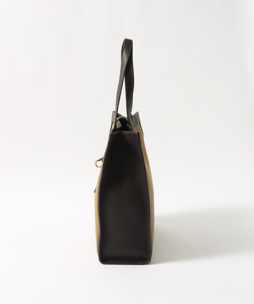 EDIFICE（エディフィス）の「【S.MANO / エス マーノ】CANVAS VERTICAL TOTE（トートバッグ・メンズ・ブラック/ブラウン・FREE）」の4枚目の写真