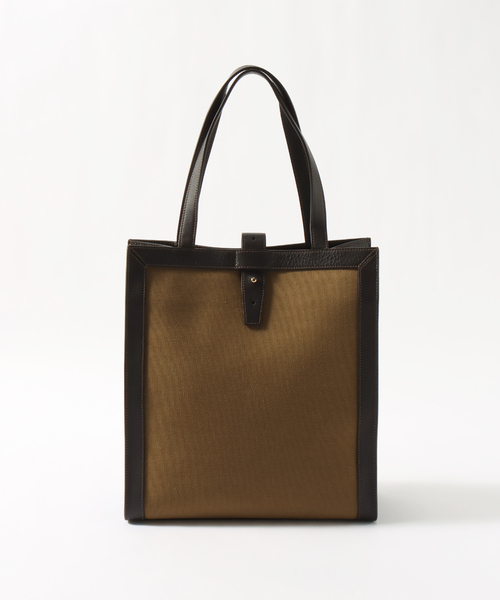 EDIFICE（エディフィス）の「【S.MANO / エス マーノ】CANVAS VERTICAL TOTE（トートバッグ・メンズ・ブラック/ブラウン・FREE）」の5枚目の写真