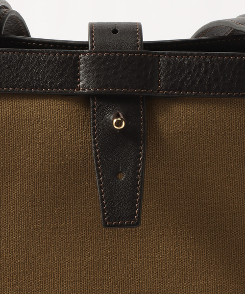 EDIFICE（エディフィス）の「【S.MANO / エス マーノ】CANVAS VERTICAL TOTE（トートバッグ・メンズ・ブラック/ブラウン・FREE）」の12枚目の写真