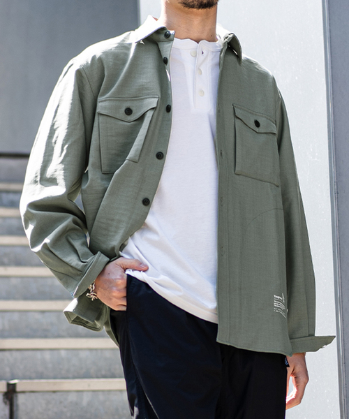 【新品同様】EDIFICE ジップアップブルゾン カーキ Mサイズ SHIPS:〈撥水加工〉CORDURA(R) ナイロン ジップアップ ブルゾン