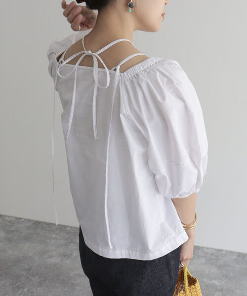 fredy emue（フレディエミュ）の「マルチウェイ袖ボリュームブラウス（シャツ/ブラウス・レディース・ネイビー/オフホワイト/レッド・38）」の18枚目の写真