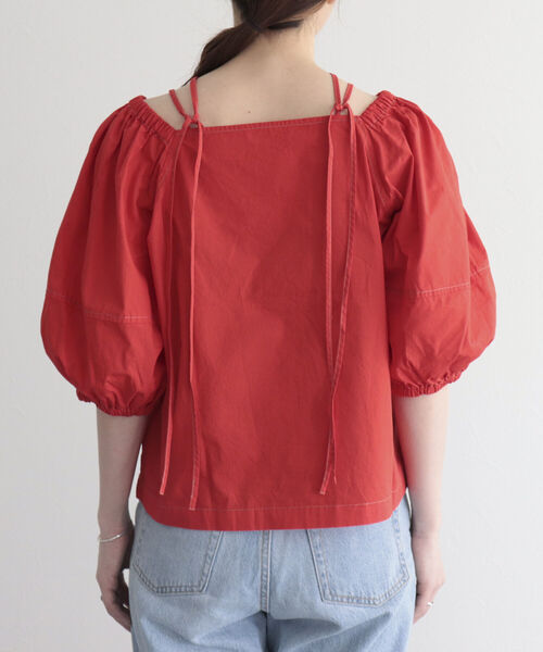 fredy emue（フレディエミュ）の「マルチウェイ袖ボリュームブラウス（シャツ/ブラウス・レディース・ネイビー/オフホワイト/レッド・38）」の16枚目の写真