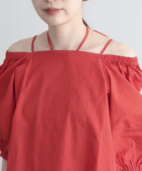 fredy emue（フレディエミュ）の「マルチウェイ袖ボリュームブラウス（シャツ/ブラウス・レディース・ネイビー/オフホワイト/レッド・38）」の10枚目の写真