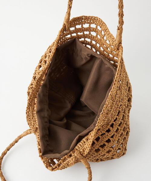 green label relaxing（グリーンレーベルリラクシング）の「ソフト ペーパー トートバッグ（かごバッグ・レディース・ナチュラル/ブラウン・FREE）」の15枚目の写真