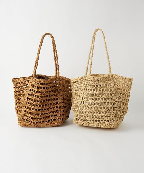 green label relaxing（グリーンレーベルリラクシング）の「ソフト ペーパー トートバッグ（かごバッグ・レディース・ナチュラル/ブラウン・FREE）」の18枚目の写真