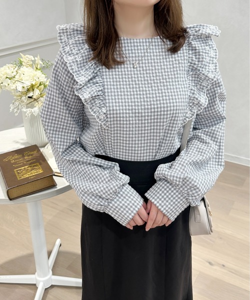 apres jour(アプレジュール)の「スカラップフリルブラウス【ZOZOTOWN限定アイテム】(シャツ/ブラウス・レディース・ブラック系その他/レッド系その他/グレー系その他・X-LARGE/フリー)」の22枚目の写真