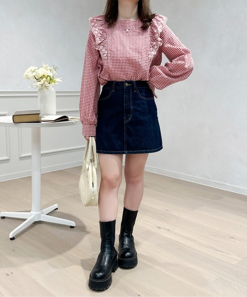 apres jour(アプレジュール)の「スカラップフリルブラウス【ZOZOTOWN限定アイテム】(シャツ/ブラウス・レディース・ブラック系その他/レッド系その他/グレー系その他・X-LARGE/フリー)」の11枚目の写真