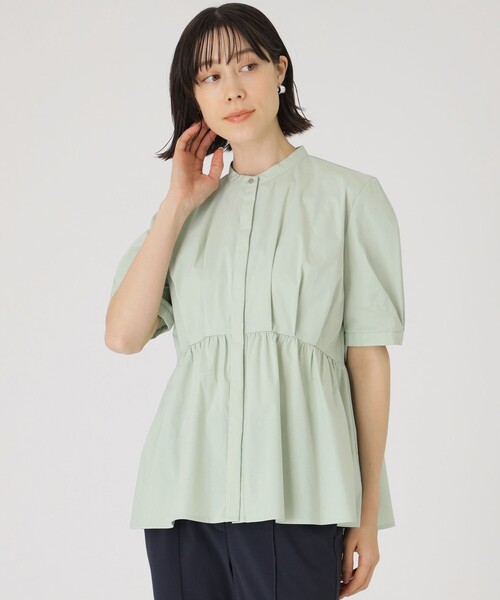 CAST:（キャストコロン）の「ボリュームスリーブブラウス（シャツ/ブラウス・レディース・ホワイト/グリーン/ネイビー/オレンジ/ベージュ/グリーン系その他7・S/M）」の4枚目の写真