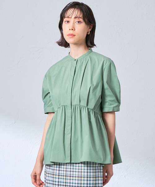 CAST:（キャストコロン）の「ボリュームスリーブブラウス（シャツ/ブラウス・レディース・ホワイト/グリーン/ネイビー/オレンジ/ベージュ/グリーン系その他7・S/M）」の5枚目の写真