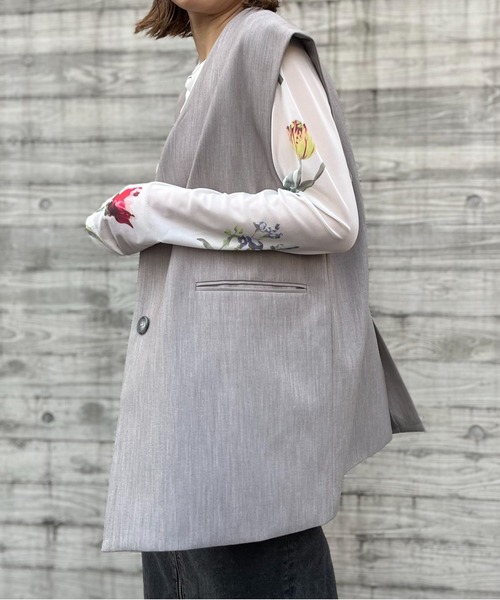 mi via loca(ミヴィアロカ)の「アソート アブストラクト・レオパード・花柄チュールトップス(Tシャツ/カットソー・レディース・ホワイト/ブラック/ブラック系その他/ブルー/ベージュ/ナチュラル/グレー/ブラック系1/ホワイト系1・FREE)」の13枚目の写真