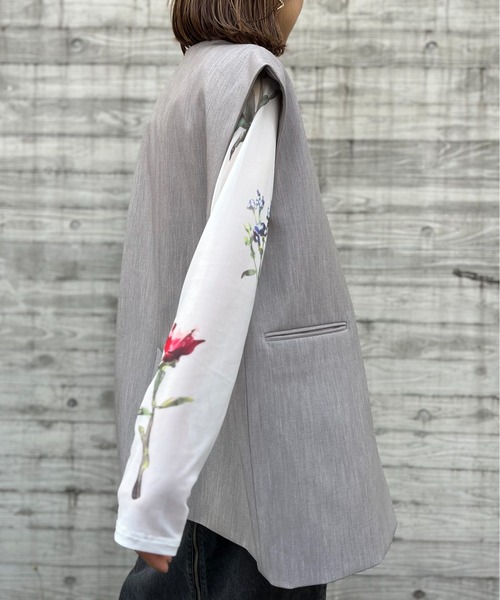 mi via loca(ミヴィアロカ)の「アソート アブストラクト・レオパード・花柄チュールトップス(Tシャツ/カットソー・レディース・ホワイト/ブラック/ブラック系その他/ブルー/ベージュ/ナチュラル/グレー/ブラック系1/ホワイト系1・FREE)」の14枚目の写真